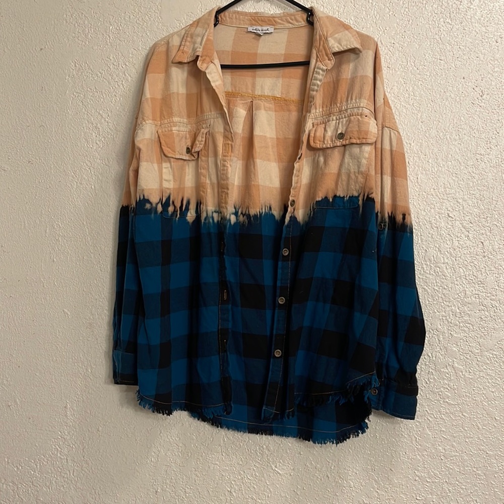 Bleached Plaid Top